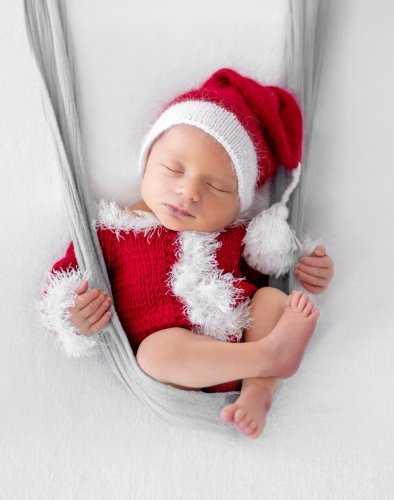 Newborn baby christmas portrait